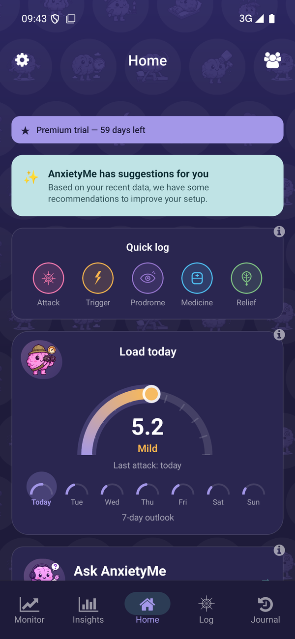 Your AI anxiety companion: log an attack, the rest is collected for you